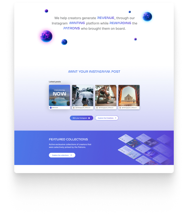 UI design for Clout.art