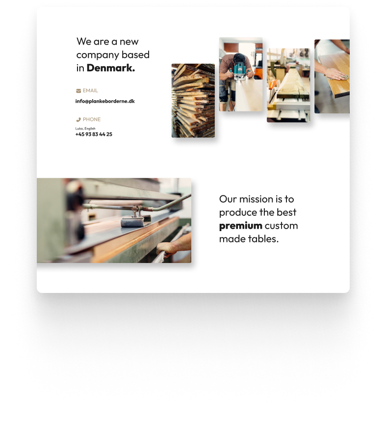 UI design for Plankebordene.dk